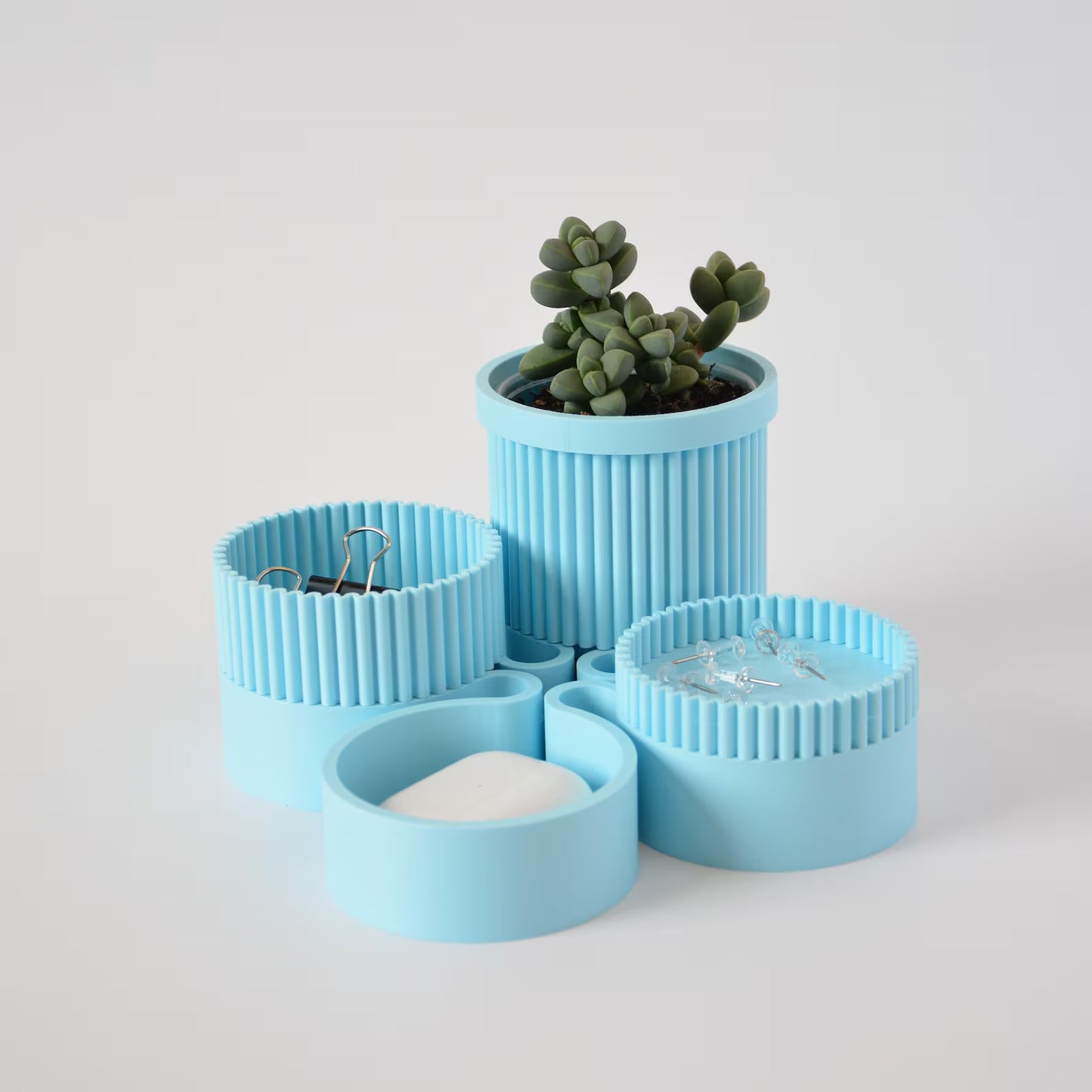 Desk Organizer Set, Desk Accessories, Organization Storage Set, Modular Office Desk Organizer Tray Set, Desk planter, Succulent Pot and Tray
