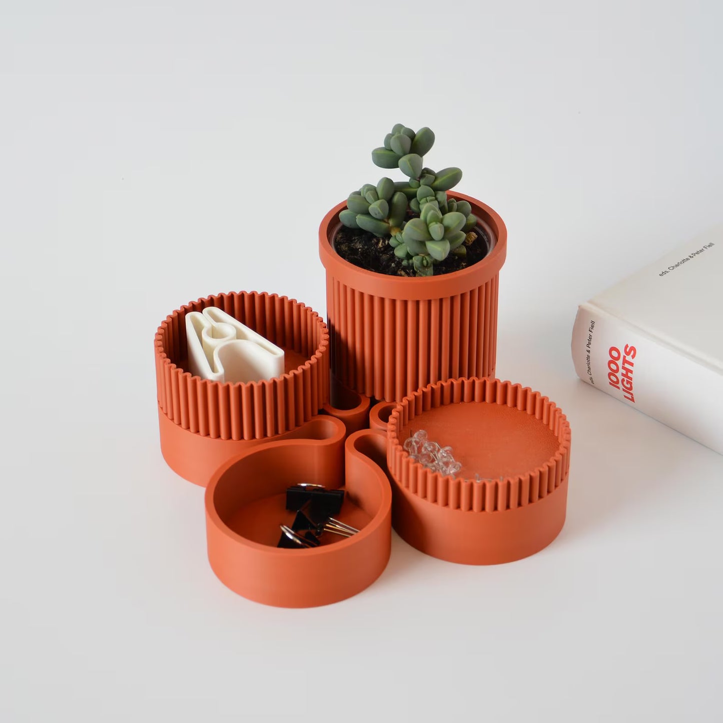 Desk Organizer Set, Desk Accessories, Organization Storage Set, Modular Office Desk Organizer Tray Set, Desk planter, Succulent Pot and Tray