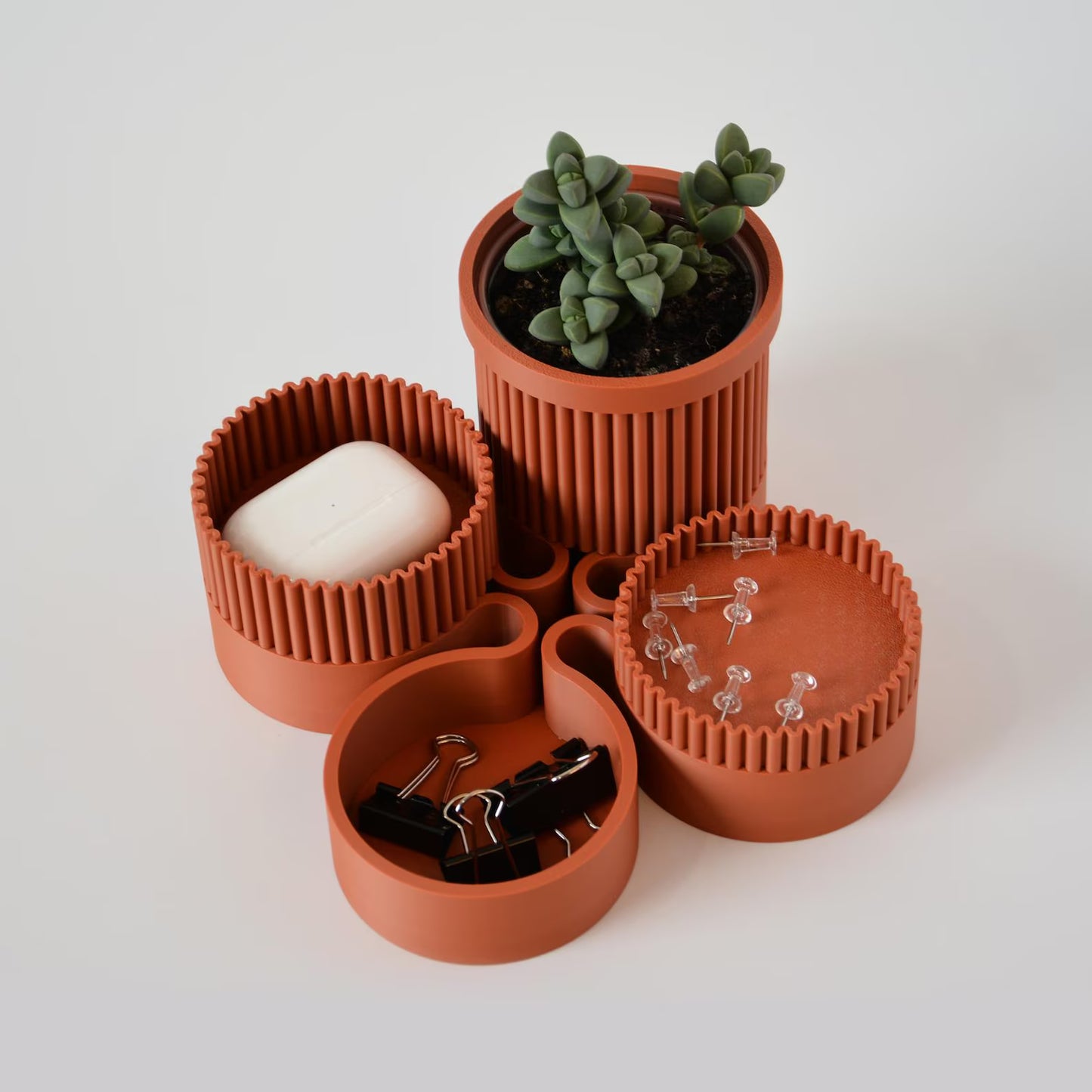 Desk Organizer Set, Desk Accessories, Organization Storage Set, Modular Office Desk Organizer Tray Set, Desk planter, Succulent Pot and Tray